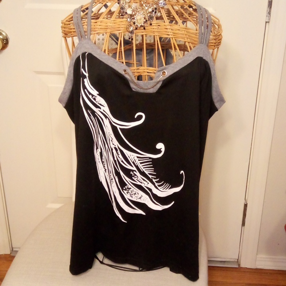 Feather Print Top